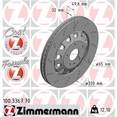 Brzdový kotouč ZIMMERMANN 100.3367.70 (100336770) | Zboží Auto