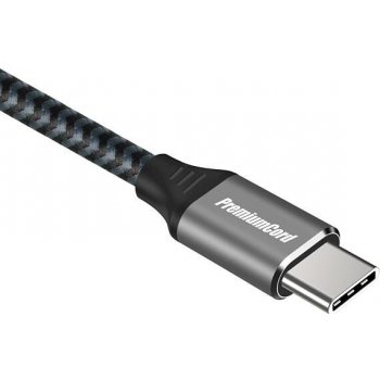 Premiumcord ku31cw2 USB-C M/M, 100W 20V/5A 480Mbps bavlněný oplet, 2m