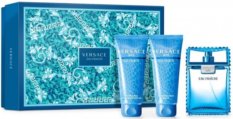 Versace Eau Fraiche Man EDT 50 ml + sprchový gél 50 ml + šampon 50 ml dárková sada