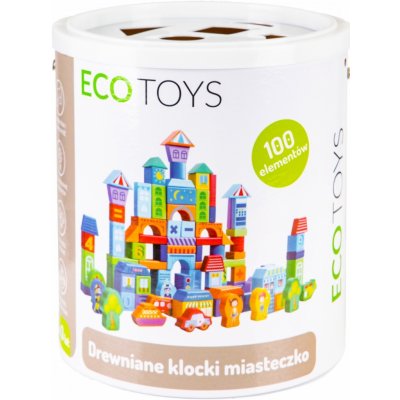 Eco Toys Dřevěné kostky Městečko II 100 ks – Zbozi.Blesk.cz