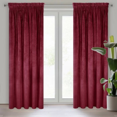 EUROFIRANY ZATEMŇOVACÍ ZÁVĚS NA PÁSCE VILLA 140X270 CM BORDOVÁ – Hledejceny.cz