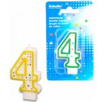 Amscan Narozeninová svíčka 7,3cm s puntíčky číslo 4 – Zboží Dáma