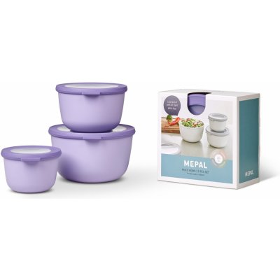 Mepal Cirqula Storage Box Multi Bowl & Bowls 3 Piece Set Round Úložné boxy a dózy na potraviny 500 1000 a 2 l – Zboží Mobilmania