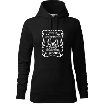 Blbý den na posedu mikina dámská Cape s kapucí Černá – Hledejceny.cz
