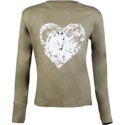 HKM Triko s dlouhým rukávem Horse Spirit dětské šedozelené – Zboží Dáma