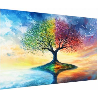 Obraz - Malovaný strom ročních období, jednodílný 120x80 cm – Sleviste.cz