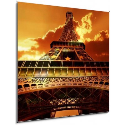 Obraz 1D - 50 x 50 cm - Eiffel tower on sunset Eiffelova věž při západu slunce – Zbozi.Blesk.cz