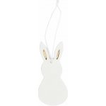 räder Závěsná velikonoční dekorace White Rabbit / Gold Ears, bílá barva, porcelán – Zboží Dáma