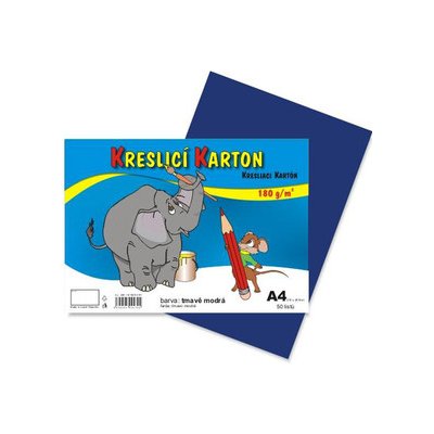 Barevná čtvrtka 50ks A4 180 g/m2 tmavě modrá – Zboží Dáma