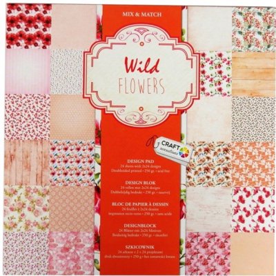 Papír na scrapbooking Craft Sensations 30.5x30.5 cm - 24 listů - Wild Flowers – Zboží Dáma