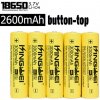 Baterie do e-cigaret UltraFire 2600mAh 3.7V 18650 NCR Li-ion button-top 1ks