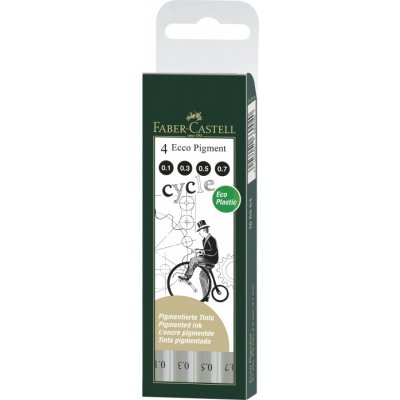 Faber-Castell 6600 Popisovač Ecco Pigment černé liché hroty sada 4 ks – Zboží Živě