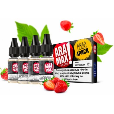 Aramax 4Pack Max Strawberry 4 x 10 ml 6 mg – Zboží Mobilmania