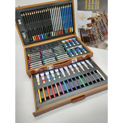 Nassau Limited Edition Art Set sada výtvarných potřeb 91 ks v dřevěném kufříku vč. metalických – Hledejceny.cz