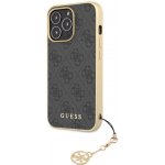 Pouzdro Guess charms gelové s pevnými zády iPhone 13 Pro Max - šedé