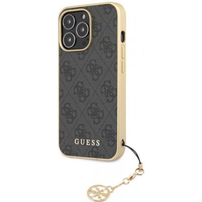 Pouzdro Guess charms gelové s pevnými zády iPhone 13 Pro Max - šedé – Zboží Mobilmania