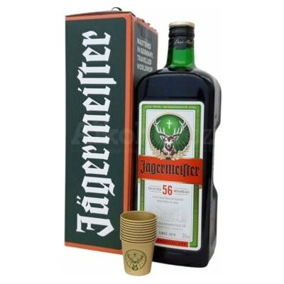 Jagermeister Party Pack 35% 1,75 l (dárkové balení 2 sklenice) – Hledejceny.cz