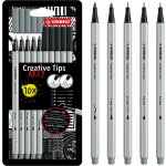 Stabilo Linery Creative Tips arty sada černá šedá 5 šířek stopy – Zboží Dáma