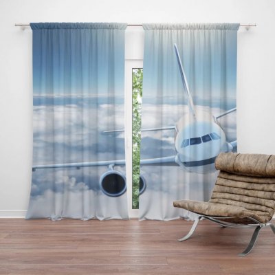 Sablio Závěs Letadlo v oblacích: 2ks 140x250cm – Hledejceny.cz