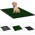 Shumee Toaleta pro psy s nádobou a umělou trávou zelená 64 x 51 x 3 cm WC – Sleviste.cz