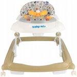 Baby Mix Chodítko s volantem a silikonovými kolečky cappuccino – Zboží Dáma