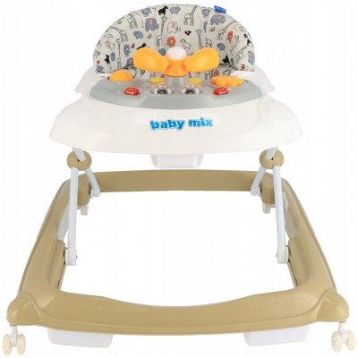 Baby Mix Chodítko s volantem a silikonovými kolečky cappuccino – Sleviste.cz