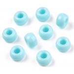 Akrylové korálky - pony beads - světle modré - 6 x 9 mm - 10 ks – Zboží Dáma