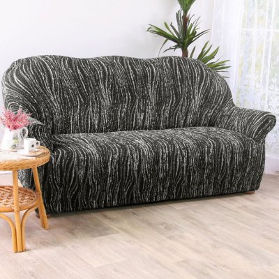 GA.I.CO bielastický potah na sedačku - trojkřeslo Universo Nový žíhaný černobílé 170 - 220 cm – Sleviste.cz