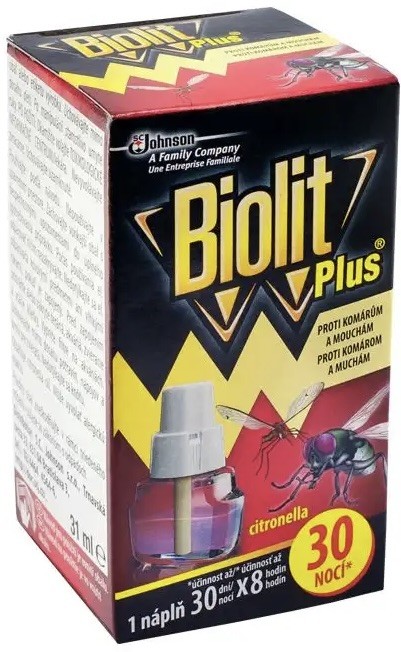 Biolit Plus Náplň do elektrického odpařovače s vůní citronelly proti komárům a mouchám 30 nocí 31 ml