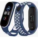 Xiaomi Mi Band 5/6 náhradní náramek Sportovní prodyšný perforovaný modro-bílá MBSCZ-5SMOBI – Zboží Živě
