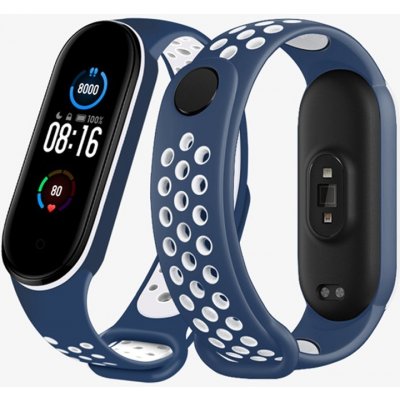 Xiaomi Mi Band 5/6 náhradní náramek Sportovní prodyšný perforovaný modro-bílá MBSCZ-5SMOBI – Zboží Živě