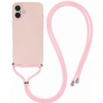 AppleKing ochranný kryt se šňůrkou pro iPhone 16 - růžový – Zboží Mobilmania