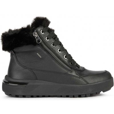 Geox Dalyla B Abx dětské kožené boty dámské na plochém podpatku, zateplené černá – Zboží Mobilmania