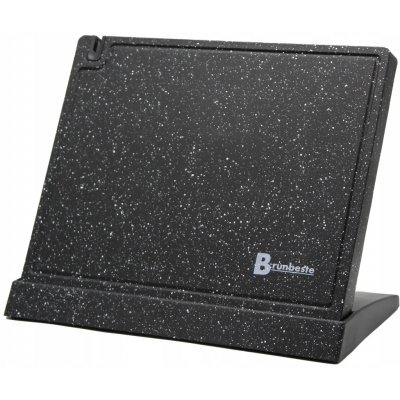 Magnetický stojan na kuchyňské nože s brouskem na nože černý BRUNBESTE – Zboží Dáma