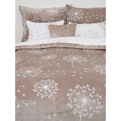 MKLuzkoviny.cz Povlečení mikroplyš Exclusive Pampelišky cappuccino 140x200 70x90 – Sleviste.cz