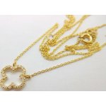 Klenoty Budín dámský zlatý diamantový náhrdelník s přívěskem diamantový čtyřlístek HKD46 – Sleviste.cz
