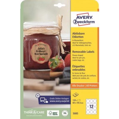 Etikety Avery Zweckform 5085 Samolepící etikety tvaru květiny (5085) – Hledejceny.cz
