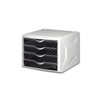 Helit Chameleon H6129595 zásuvkový box 4 zásuvky černý A4 – Zboží Mobilmania