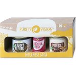 Purity Vision Wellness kávový tělový peeling 110 g + růžová voda s regeneračním účinkem 50 ml + BIO 100% bambucké máslo 120 ml dárková sada – Zboží Mobilmania