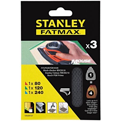 STANLEY STA39137 sada brusných mřížek pro Mouse KA2000 (3 ks) – Hledejceny.cz