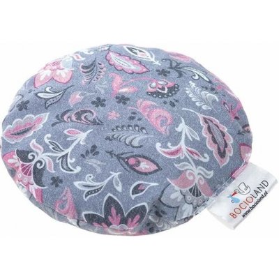 Bocioland nahřívací a chladící polštářek kulatý šedé květy – Sleviste.cz