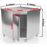 G.Gastro Nerezová pracovní skříňka PREMIUM - 1000x1000 mm - se 1 křídlovými dveřmi - 15851 – Hledejceny.cz