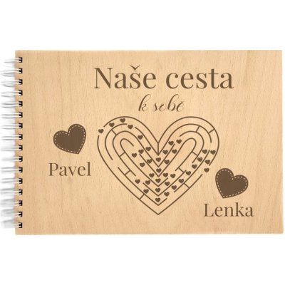 Okamih Svatební fotoalbum na míru, ze dřeva "Naše cesta k sobě" – Zboží Dáma