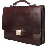 Marta Ponti no. 816 luxusní hladká kožená aktovka do ruky tmavěhnědá – Hledejceny.cz