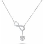 Brilio Silver Půvabný stříbrný náhrdelník se zirkony NCL123W – Zboží Dáma