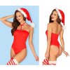 Dámské erotické body Vánoční kostým Kissmas teddy - Obsessive červená