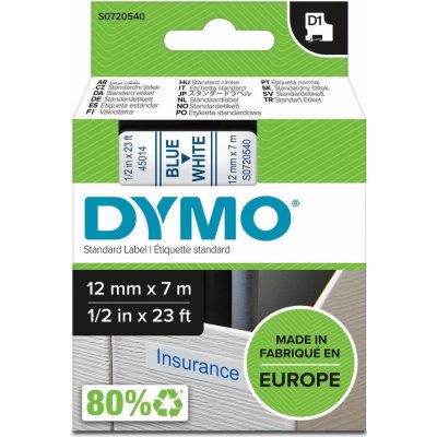 DYMO páska D1 12mm x 7m, modrá na bílé, 45014, S0720540 – Zbozi.Blesk.cz