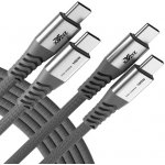 O2 200921 USB-C/USB-C100W Nylon šedý – Zboží Živě