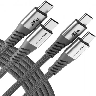 O2 200921 USB-C/USB-C100W Nylon šedý – Zboží Živě