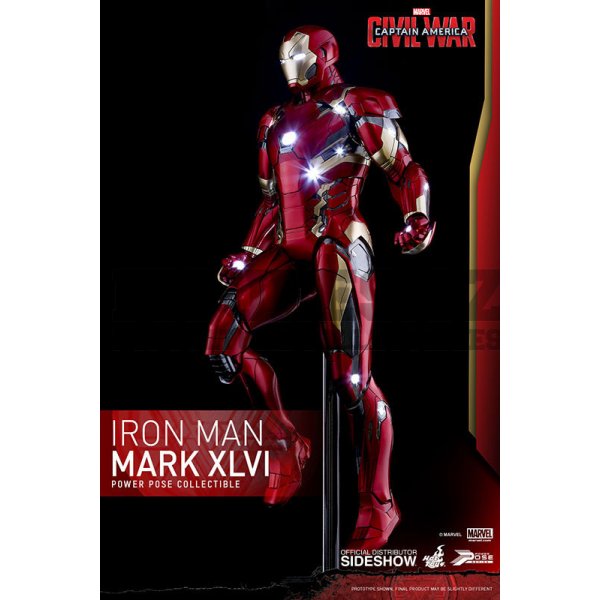 Sběratelská figurka Hot Toys Captain America Civil War Power Pose Series Iron Man Mark XLVI 31 cm